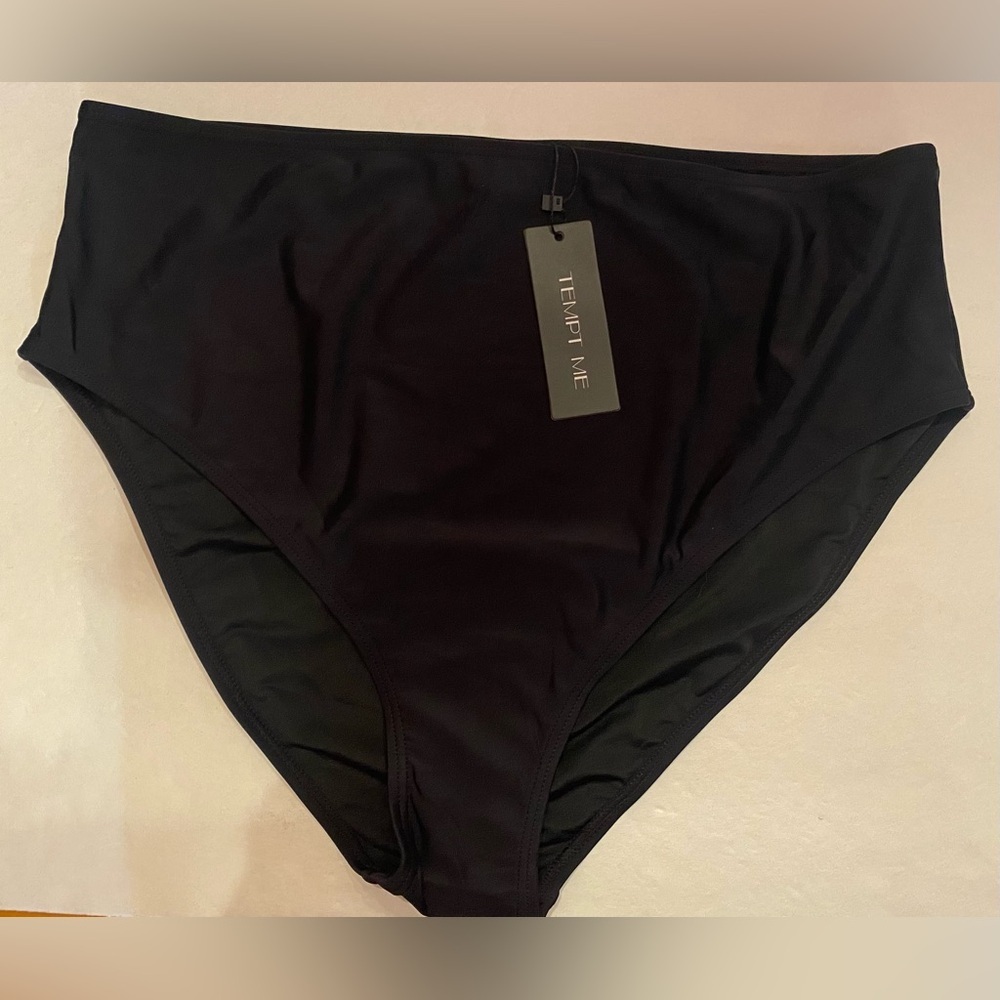 NWT Tempt Me Black Bikini‎ Bottom Size XXL